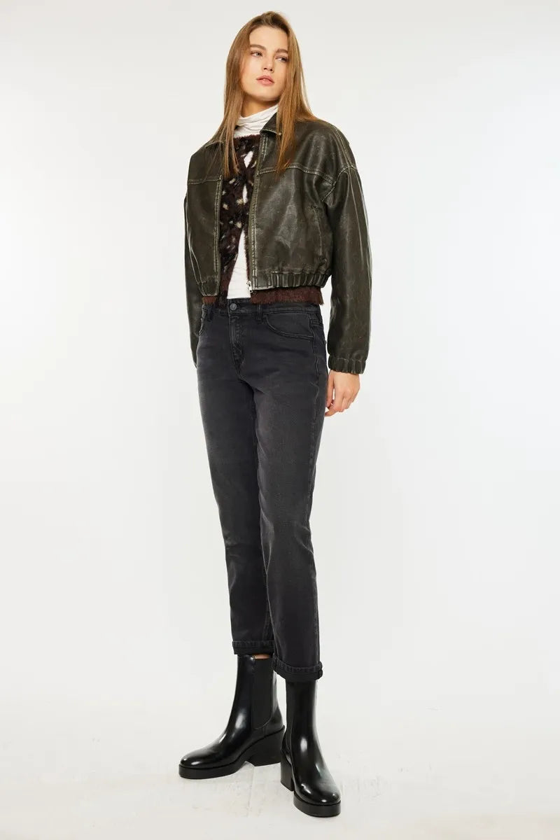 Kancan Slim Boyfriend Fit Jeans - Premium Sleepwear from Trendsi - Just $56.99! Shop now at Handbags Specialist Headquarter