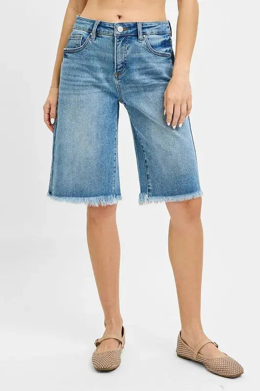 RISEN Plus Size Tummy Control Mid Rise Fit Bermuda.