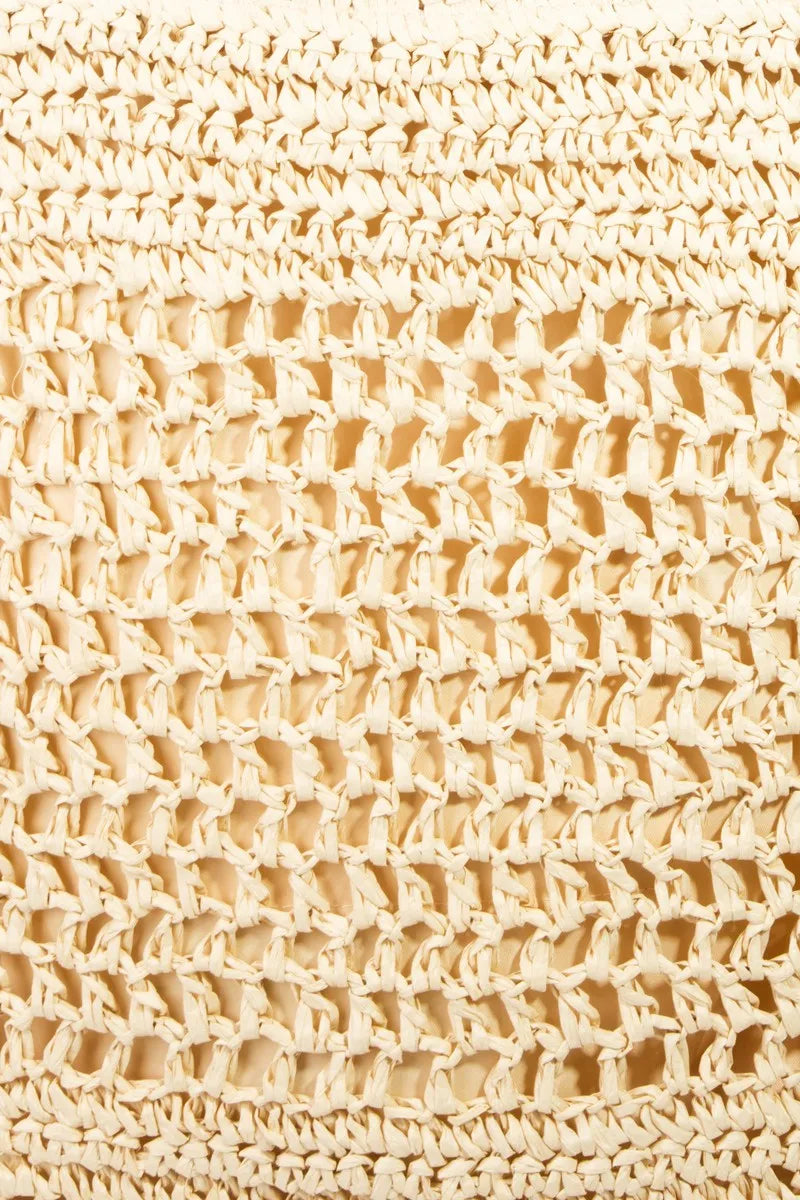Fame Straw-Paper Crochet Tote Bag - Premium Tote Bag from Trendsi - Just $30.99! Shop now at Handbags Specialist Headquarter