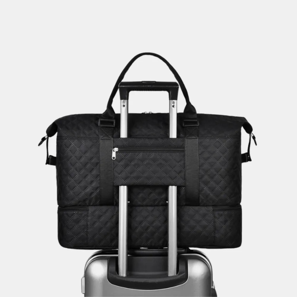 Diamond Grid Oxford Cloth Oversize Travel Bag - Premium travel-bag from Trendsi - Just $44.99! Shop now at Handbags Specialist Headquarter