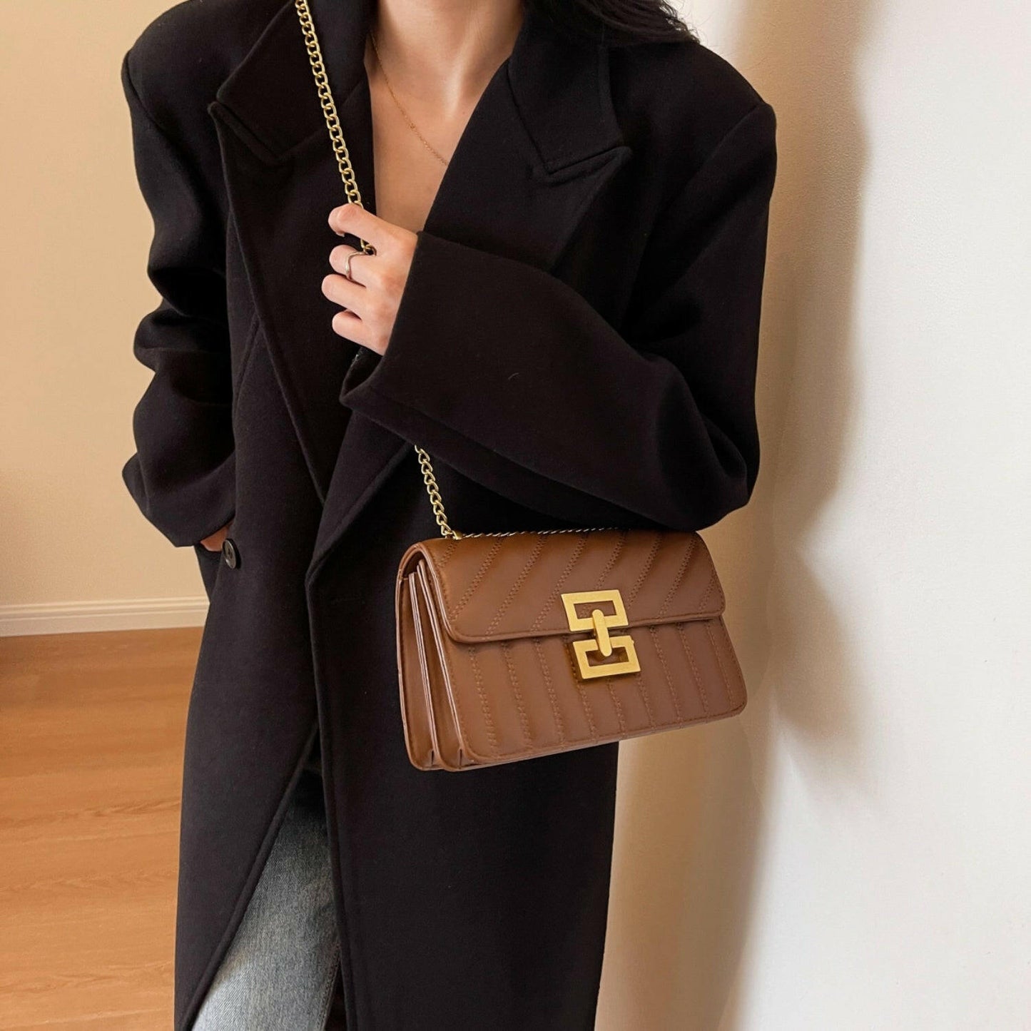 PU Leather Crossbody Bag.