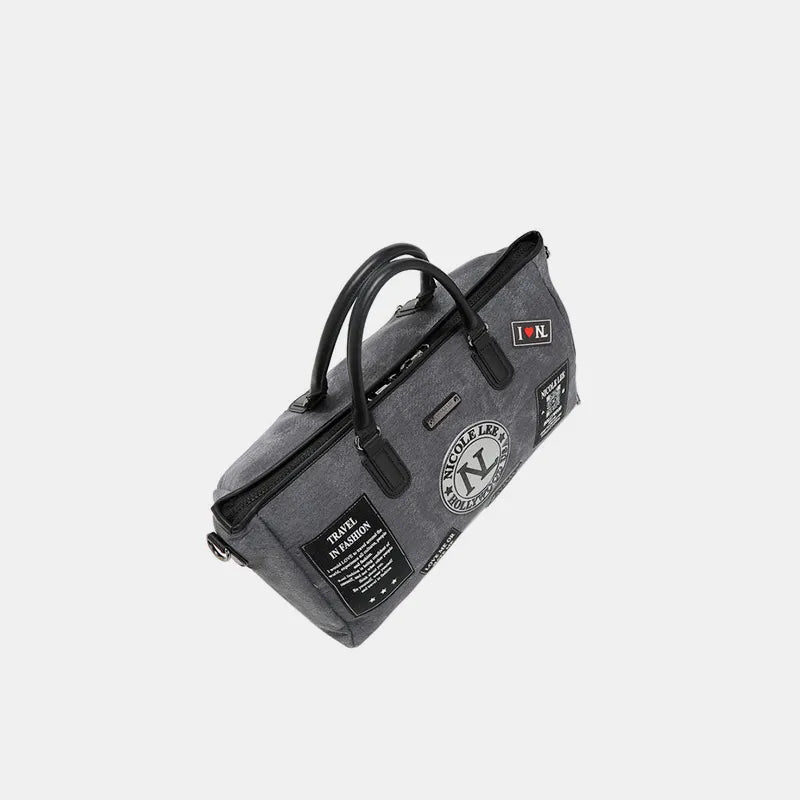 Nicole Lee USA Denim Patch Duffel - Premium travel-bag from Trendsi - Just $92.99! Shop now at Handbags Specialist Headquarter