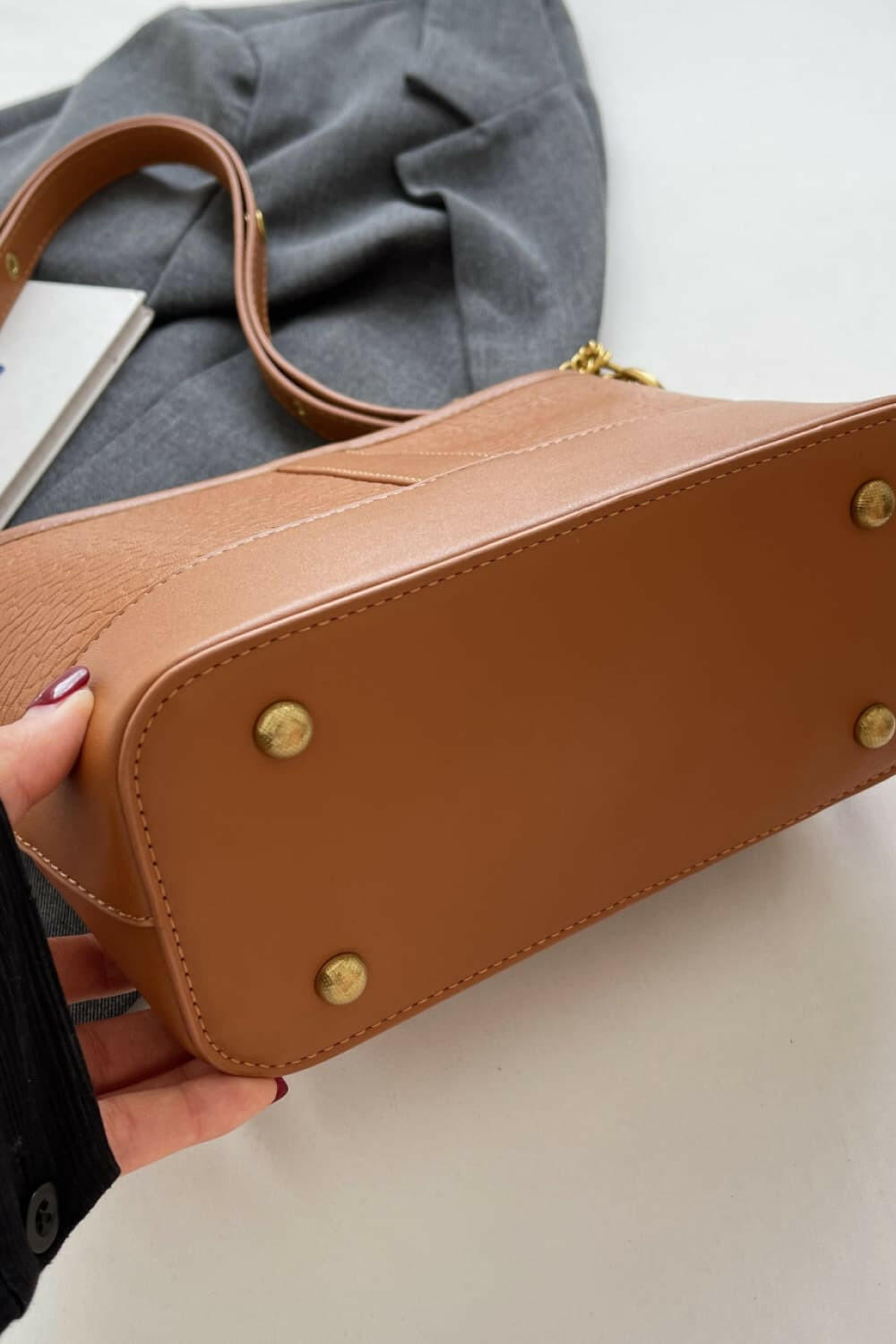 PU Leather Shoulder Bag.