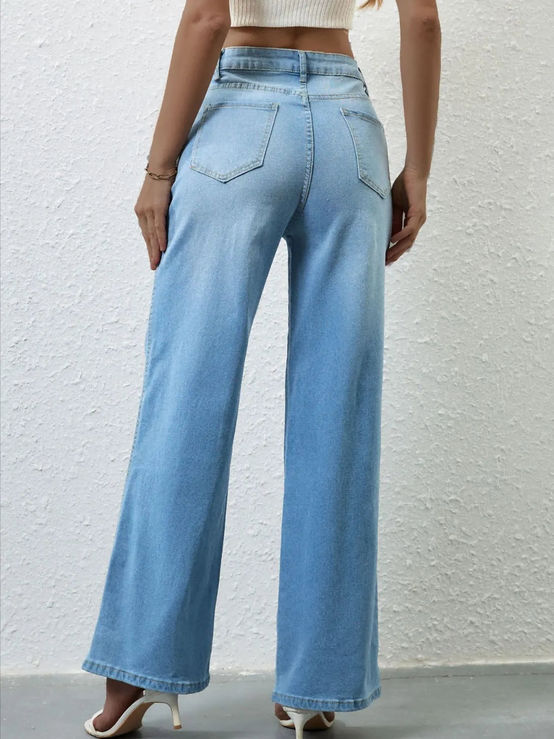 High Rise Wide Leg Jeans - Premium Women / Jeans & Denim from Trendsi - Just $35.86! Shop now at Handbags Specialist Headquarter