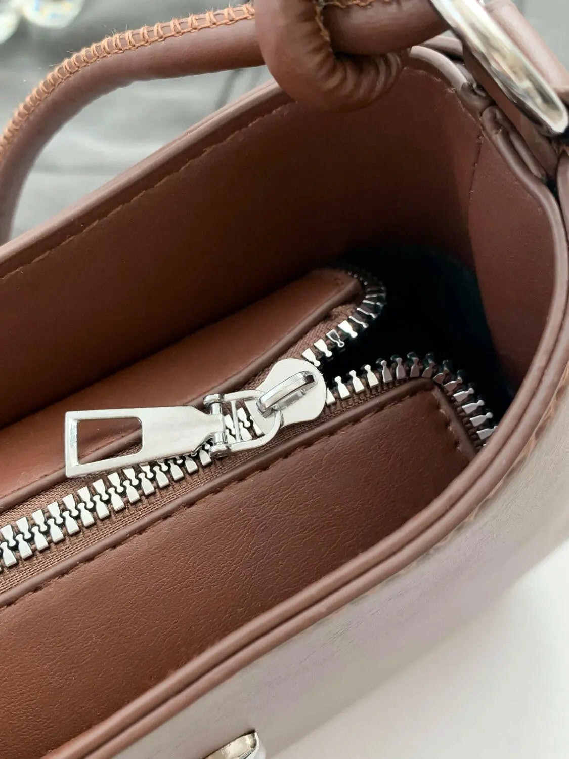 Bow PU Leather Knotted Strap Handbag.