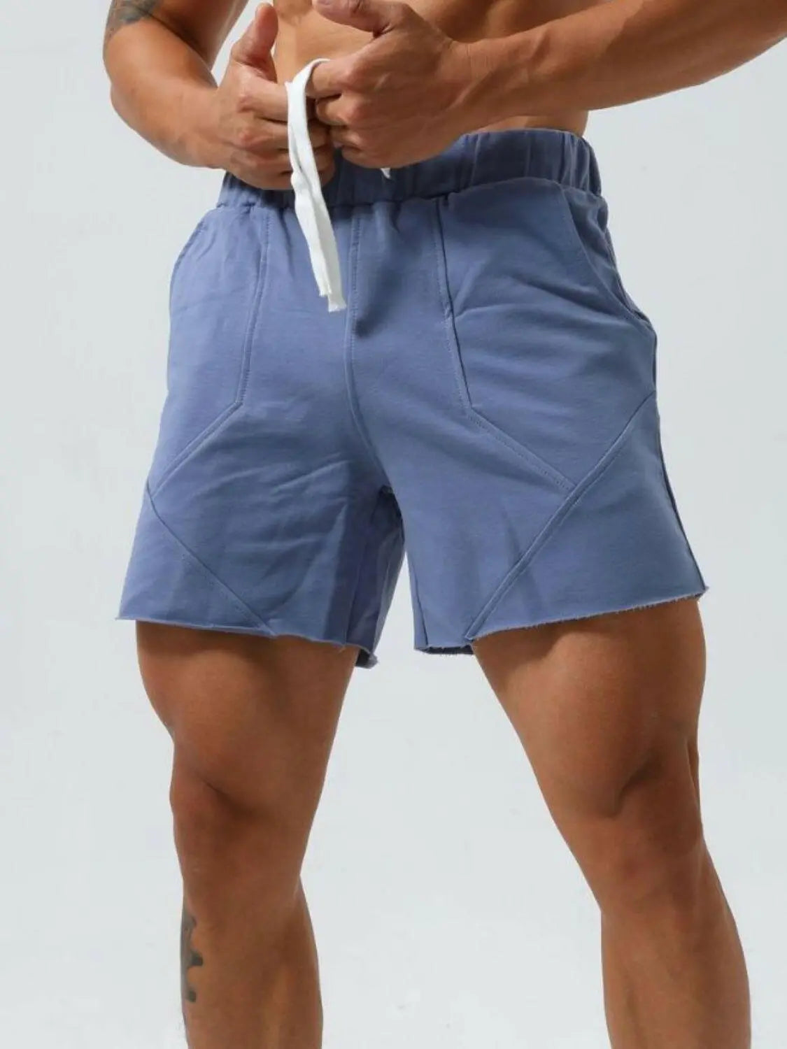 Men's Plus Size Drawstring Elastic Waist Shorts.