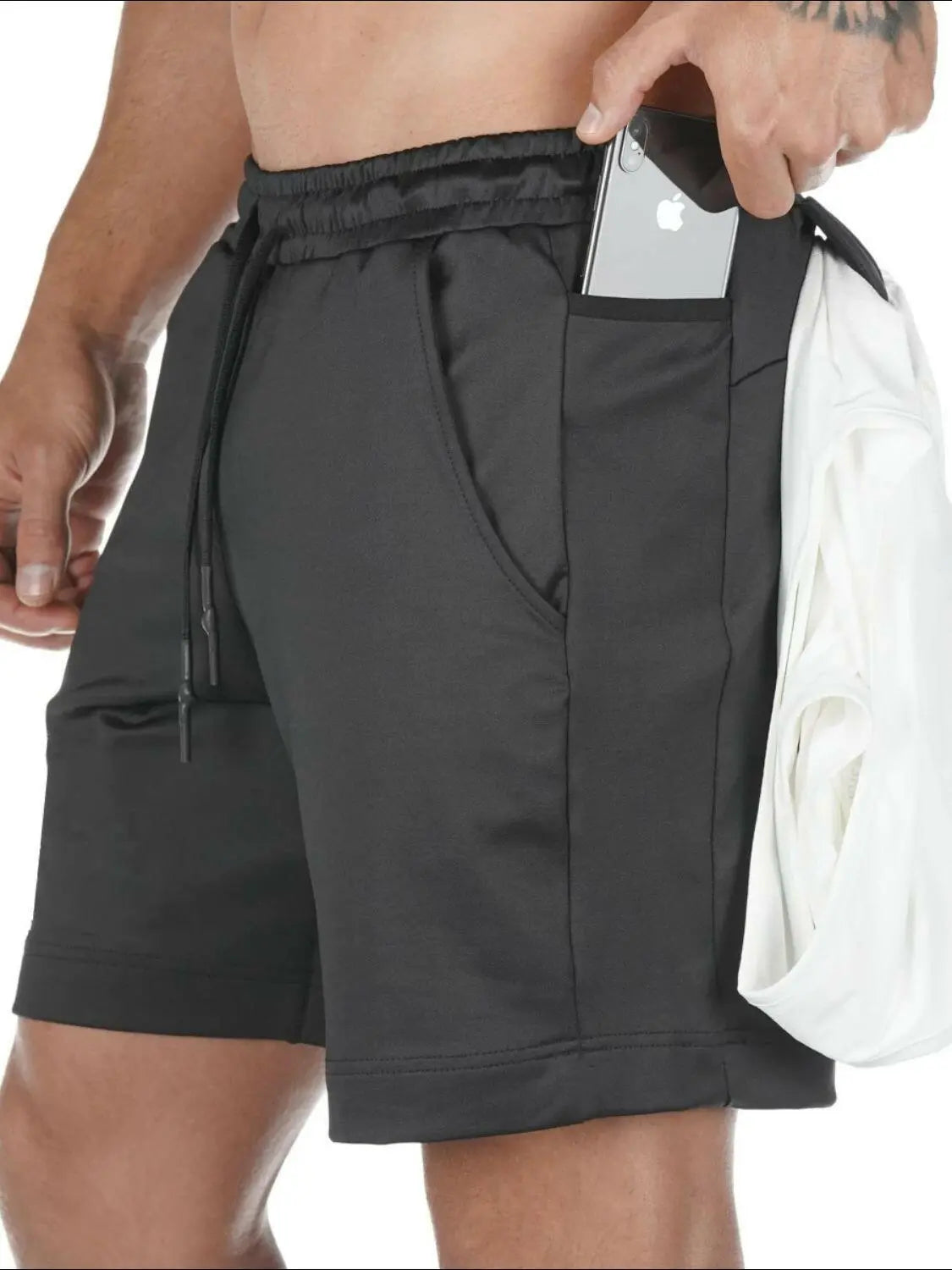 Men's Drawstring Active Shorts with Pockets.