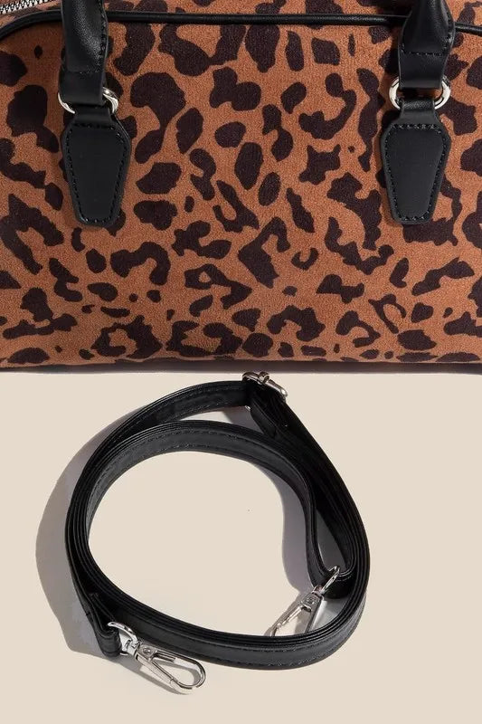 Fame Faux Leather Handle Boxy Handbag - Premium handbags from Trendsi - Just $26.99! Shop now at Handbags Specialist Headquarter