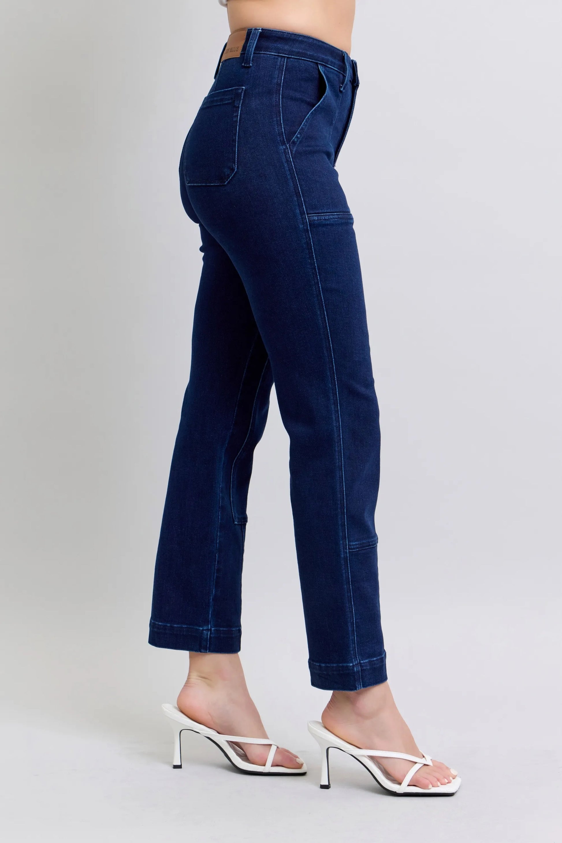 Judy Blue Full Size Hw Work Wear Knee Patch Straight Jeans Plus Size - Premium Women / Jeans & Denim from Trendsi - Just $66.99! Shop now at Handbags Specialist Headquarter