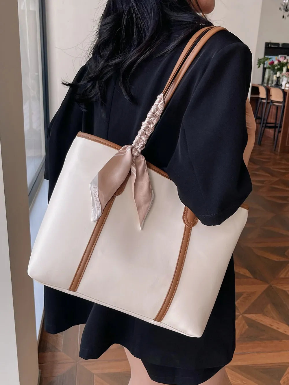 PU Leather Tote Bag - Premium Tote Bag from Trendsi - Just $35.99! Shop now at Handbags Specialist Headquarter