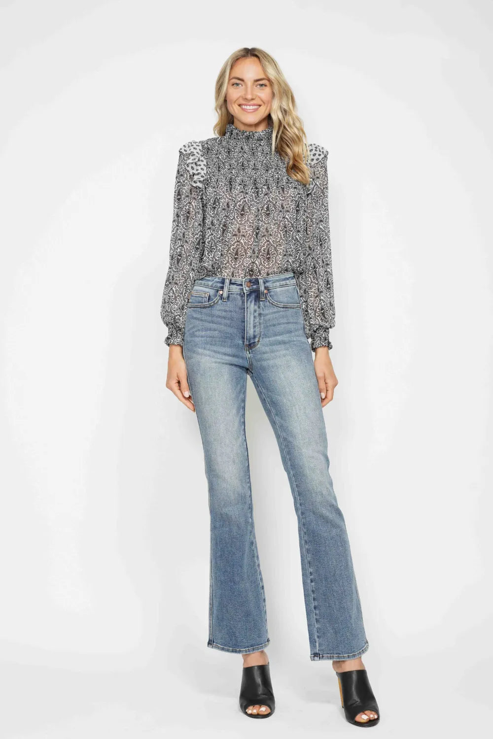 Judy Blue Full Size Tummy Control Back Embroidered Pocketed Bootcut Jeans Plus Size - Premium Women / Jeans & Denim from Trendsi - Just $57.99! Shop now at Handbags Specialist Headquarter