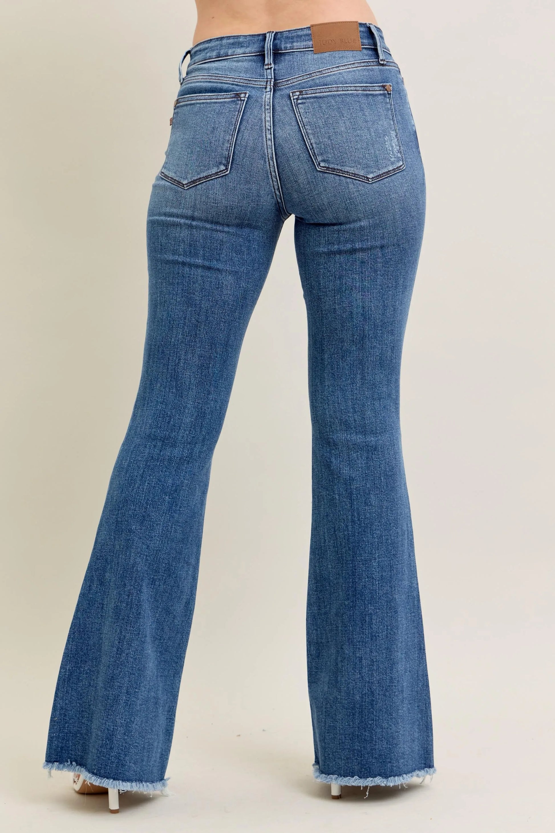 Judy Blue Full Size Mr Vintage Wash Flare Jeans W/ Destroy and Fray Hem Plus Size - Premium Women / Jeans & Denim from Trendsi - Just $69.99! Shop now at Handbags Specialist Headquarter