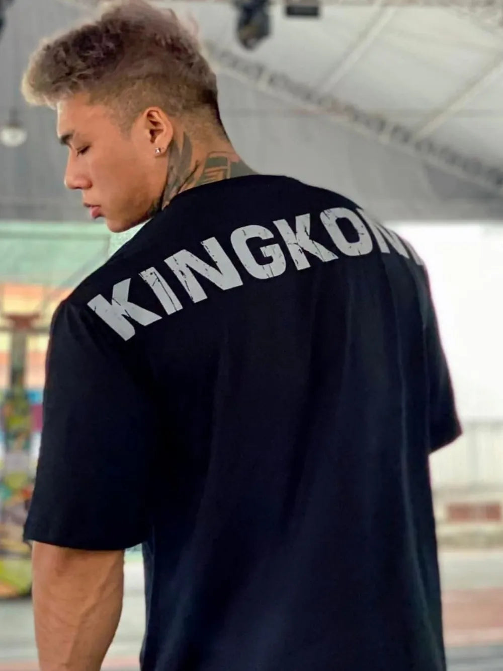 Men's Plus Size KING KONG Round Neck T-Shirt - Premium Men's T Shirt from Trendsi - Just $24.60! Shop now at Handbags Specialist Headquarter
