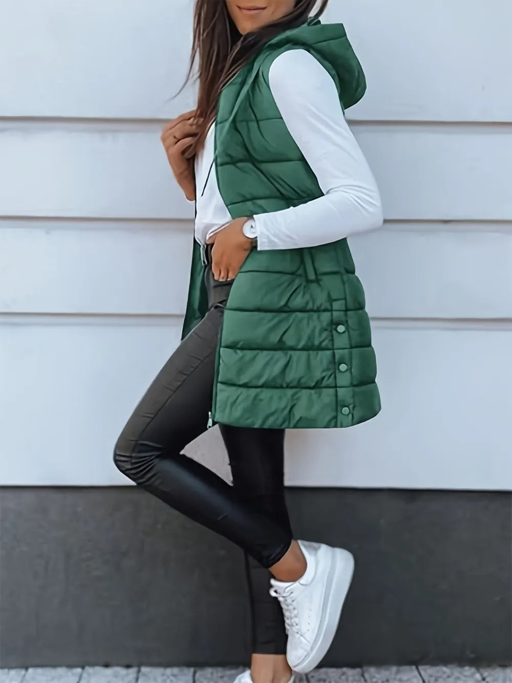 Plus Size Zip Up Hooded Vest Coat - Premium from Trendsi - Just $59.76! Shop now at Handbags Specialist Headquarter