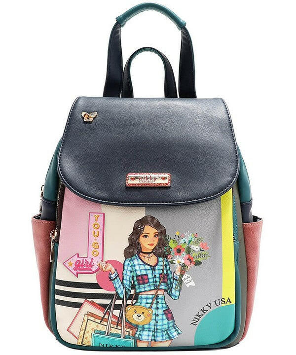 Nicole Lee USA Cat Eco-Leather Convertible Backpack Bag.