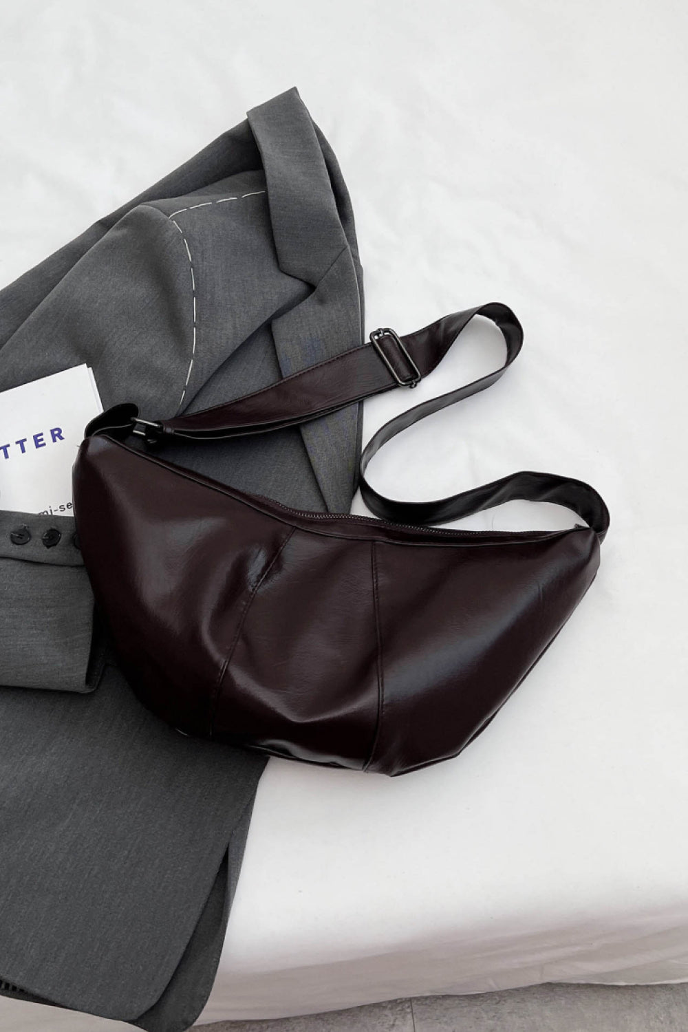PU Leather Sling Bag - Premium handbags from Trendsi - Just $22.99! Shop now at Handbags Specialist Headquarter