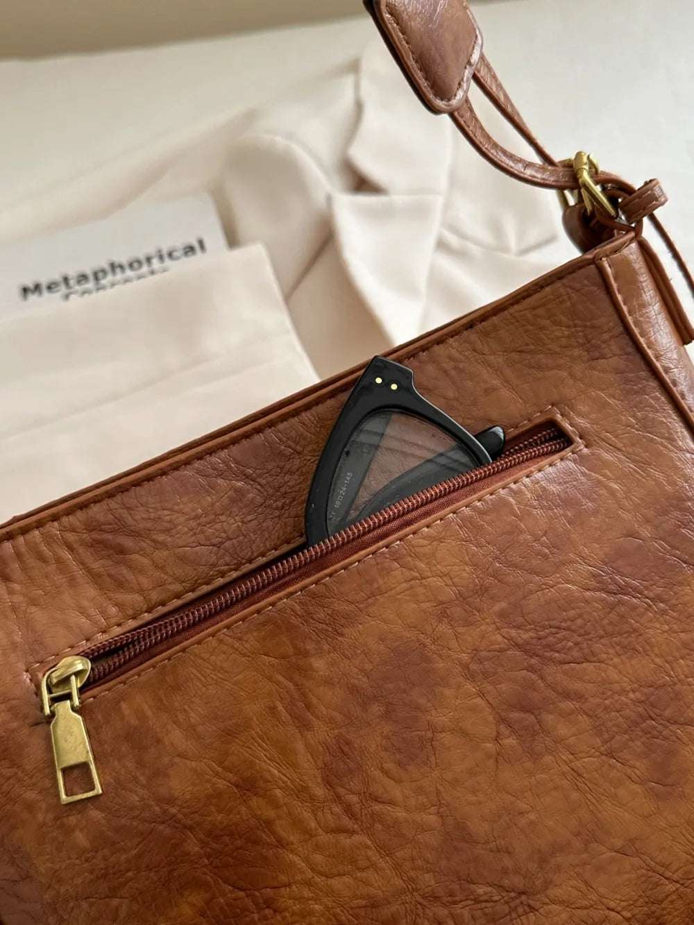 PU Leather Adjustable Strap Crossbody Bag with Pouch - Premium Crossbody Bag from Trendsi - Just $31.99! Shop now at Handbags Specialist Headquarter