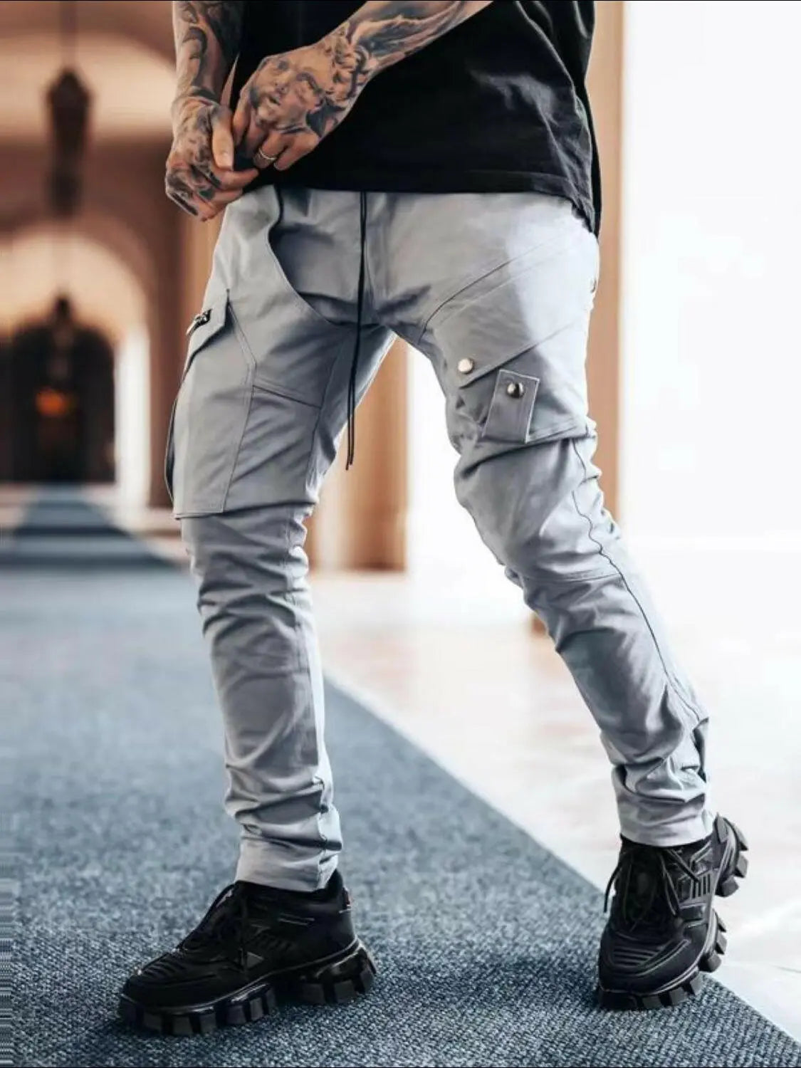 Men's Plus Size Pants with Cargo Pockets.