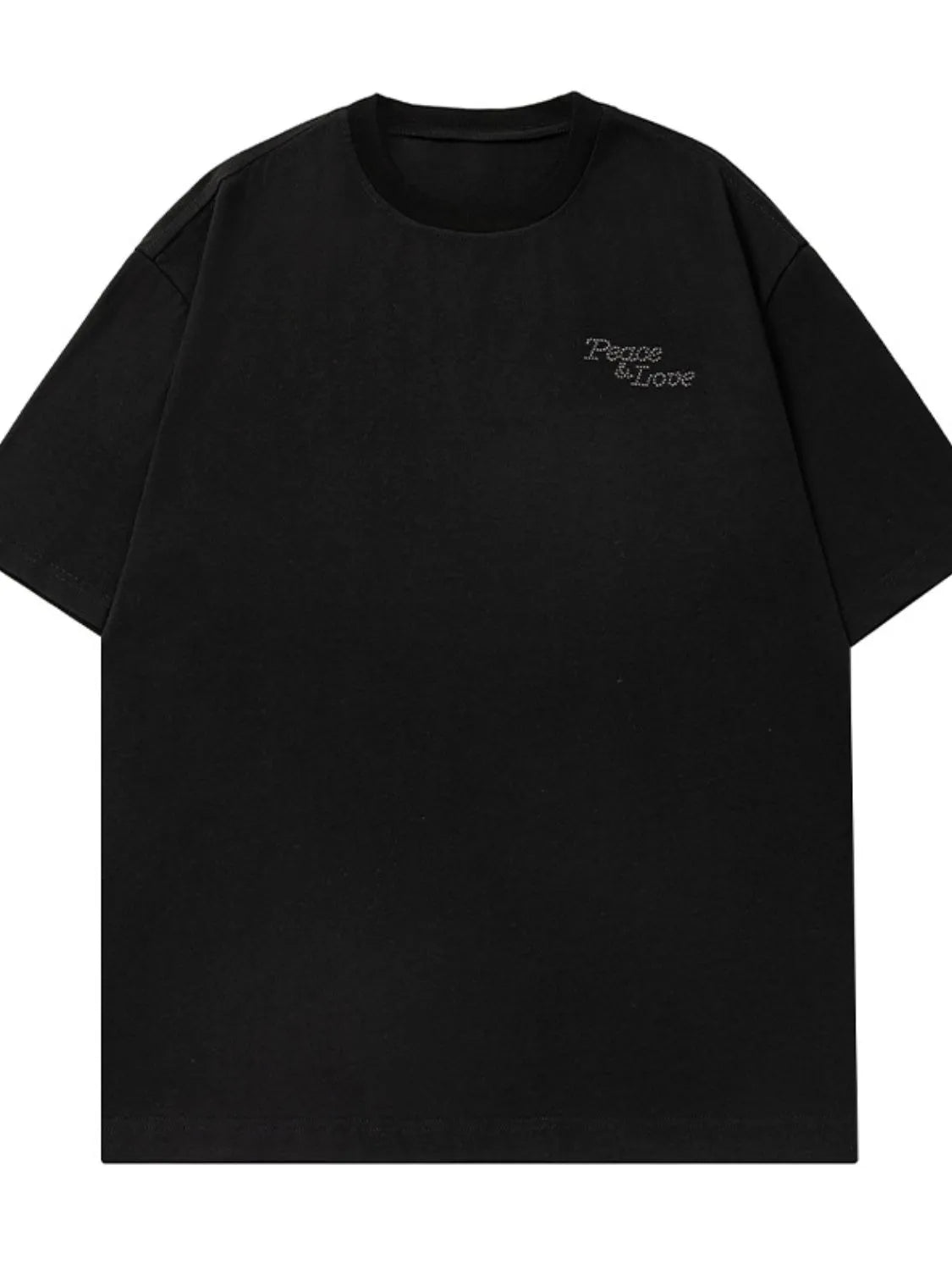 Men's Plus Size Rhinestone Round Neck Half Sleeve T-Shirt - Premium Men's T Shirt from Trendsi - Just $27! Shop now at Handbags Specialist Headquarter