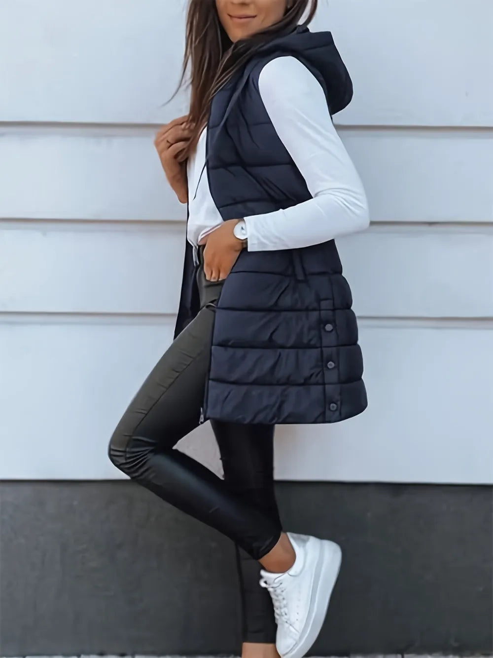 Plus Size Zip Up Hooded Vest Coat - Premium from Trendsi - Just $59.76! Shop now at Handbags Specialist Headquarter