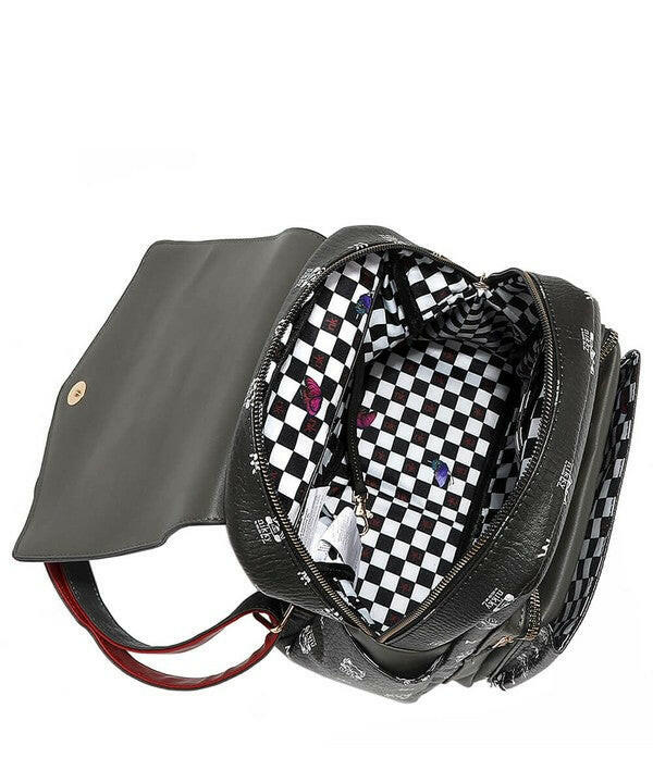 Nicole Lee USA Cat Eco-Leather Convertible Backpack Bag.