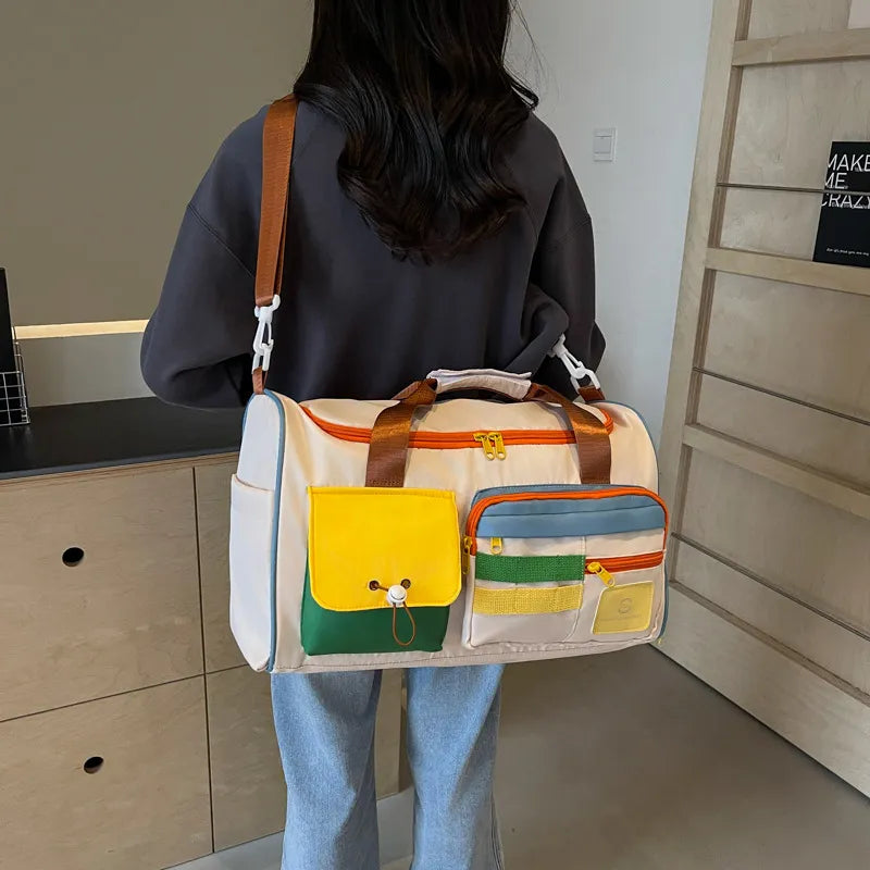 Color Block Multi-Pockets Travel Bag - Premium travel-bag from Trendsi - Just $39.99! Shop now at Handbags Specialist Headquarter