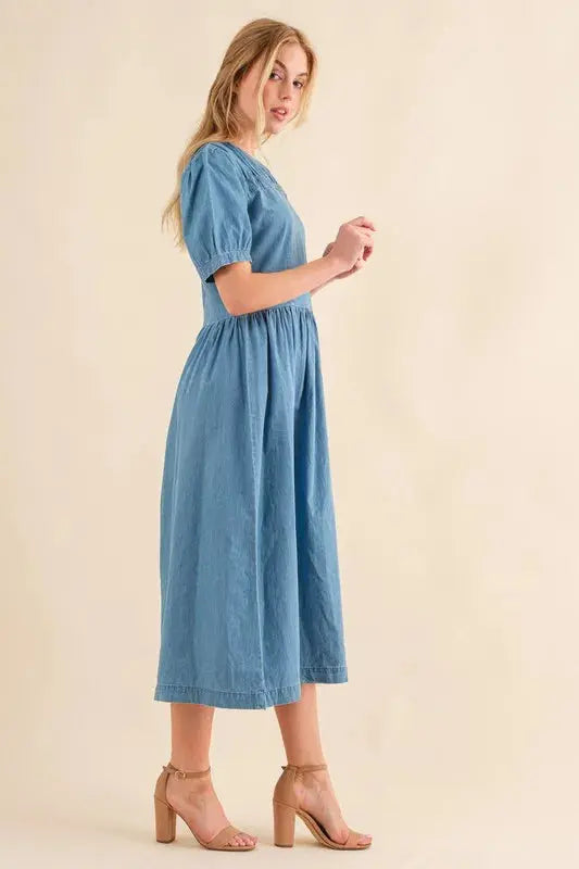 And The Why Plus Size Washed Chambray Midi Dress.
