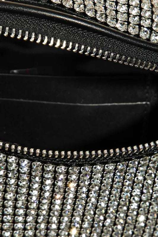 Fame Pave Rhinestone Crossbody Bag - Premium Crossbody Bag from Trendsi - Just $42.99! Shop now at Handbags Specialist Headquarter