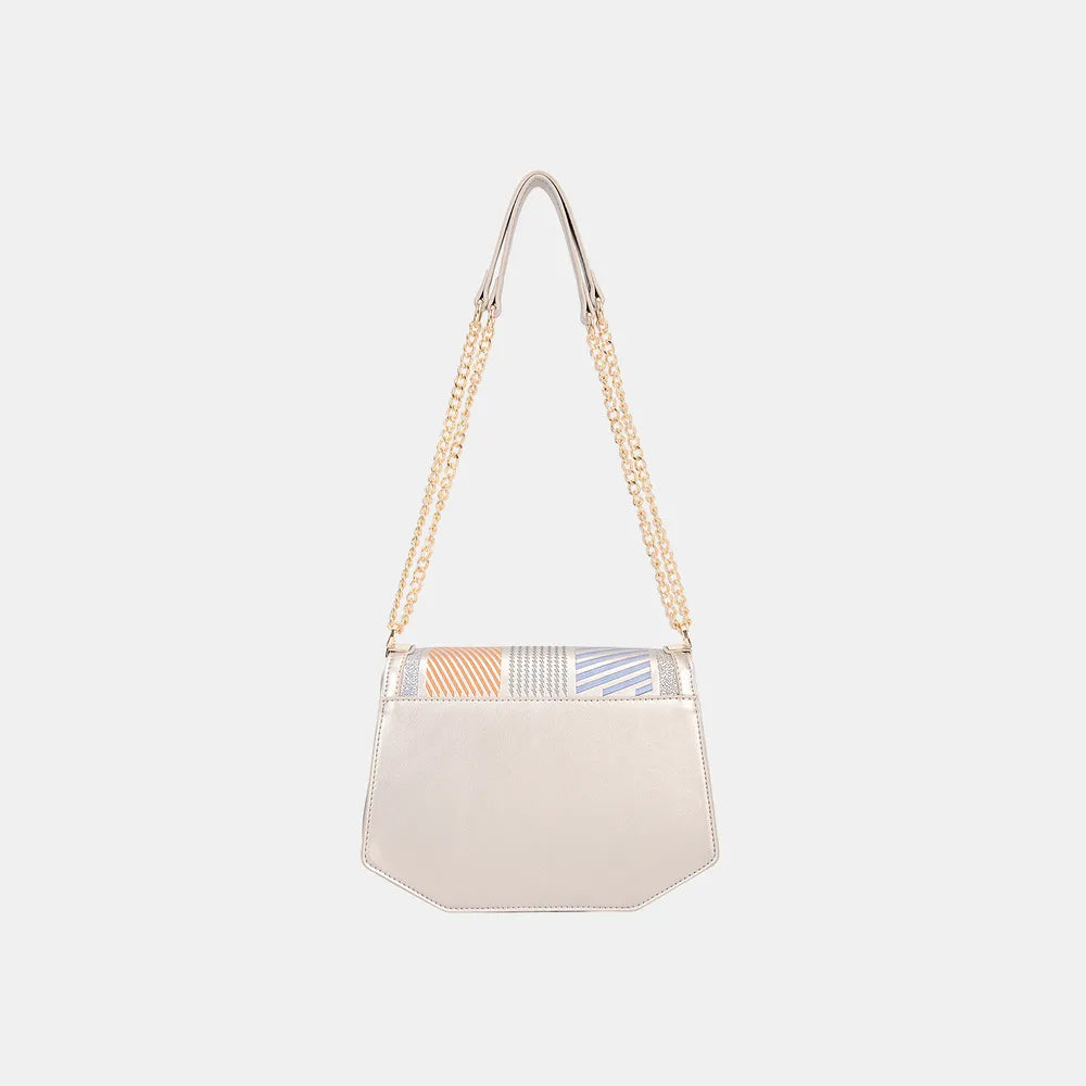 David Jones Geometric Print Crossbody Bag - Premium Crossbody Bag from Trendsi - Just $44.99! Shop now at Handbags Specialist Headquarter