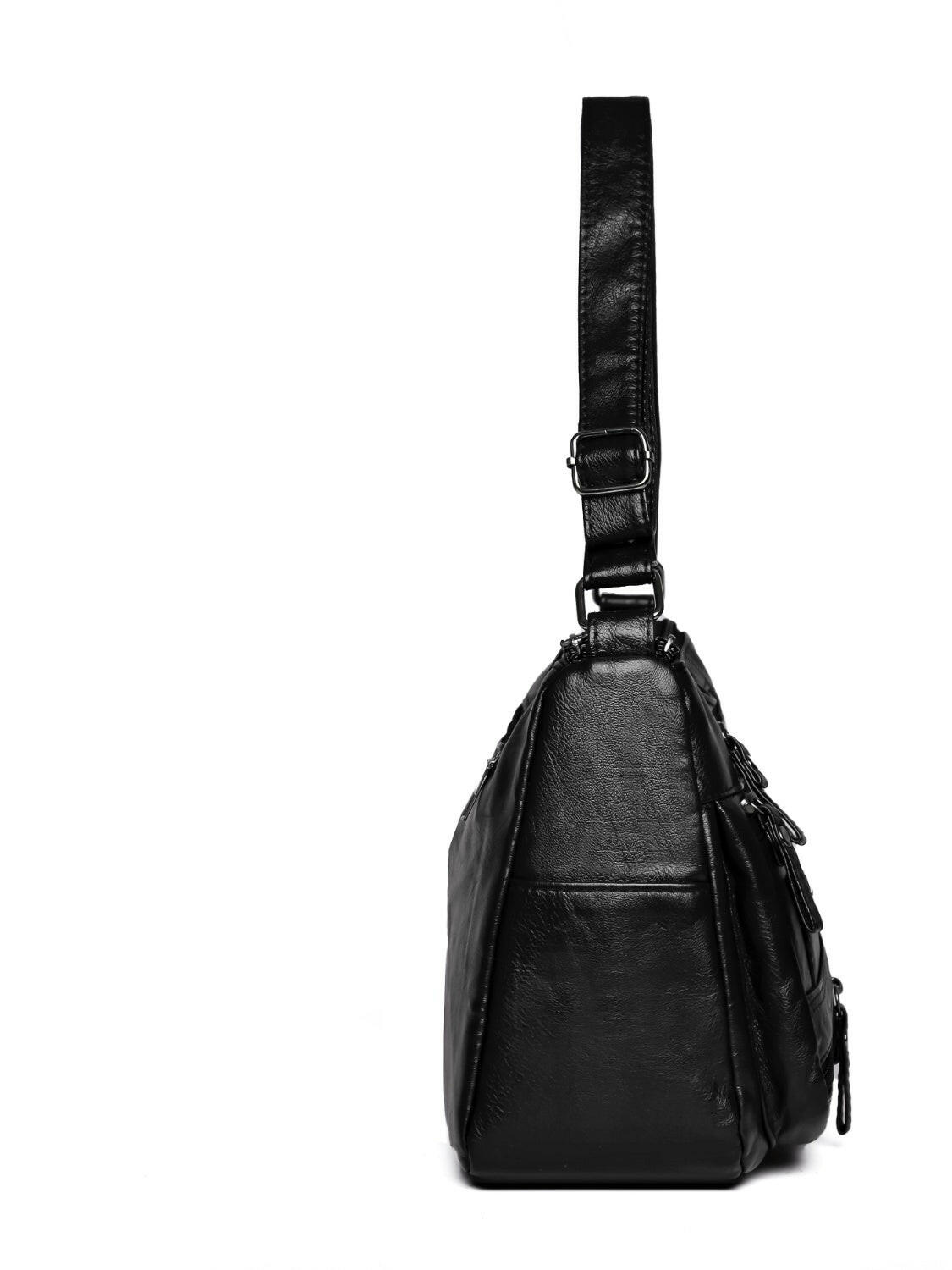PU Leather Adjustable Strap Shoulder Bag.