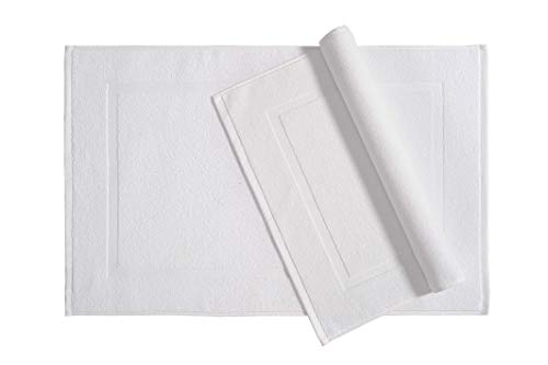 Soft Silver Banded Bath Rug Mat