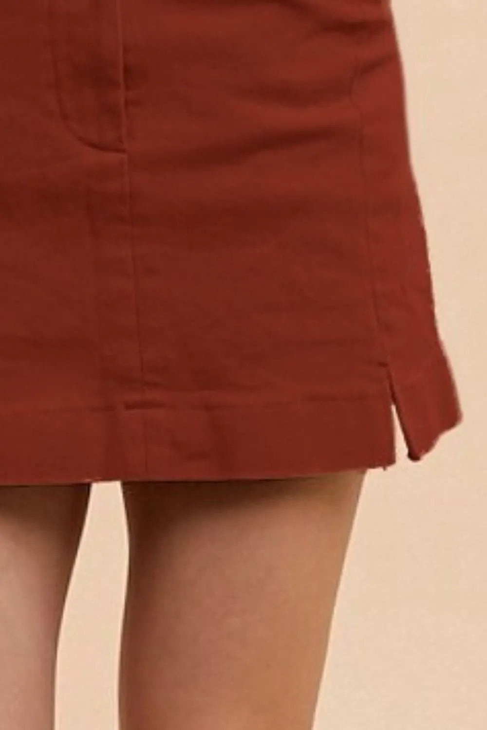 Annie Wear Comfort Stretch Cotton Slit Detailed Mini Skirt - Premium Skirts from Trendsi - Just $26.99! Shop now at Handbags Specialist Headquarter