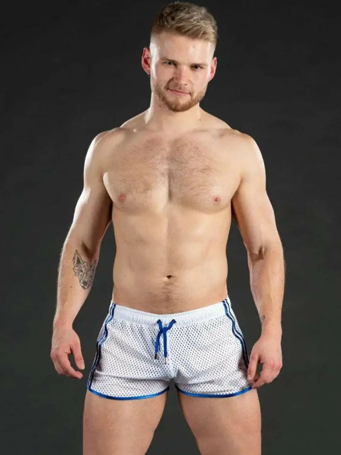 Men's Drawstring Side Striped Active Shorts.