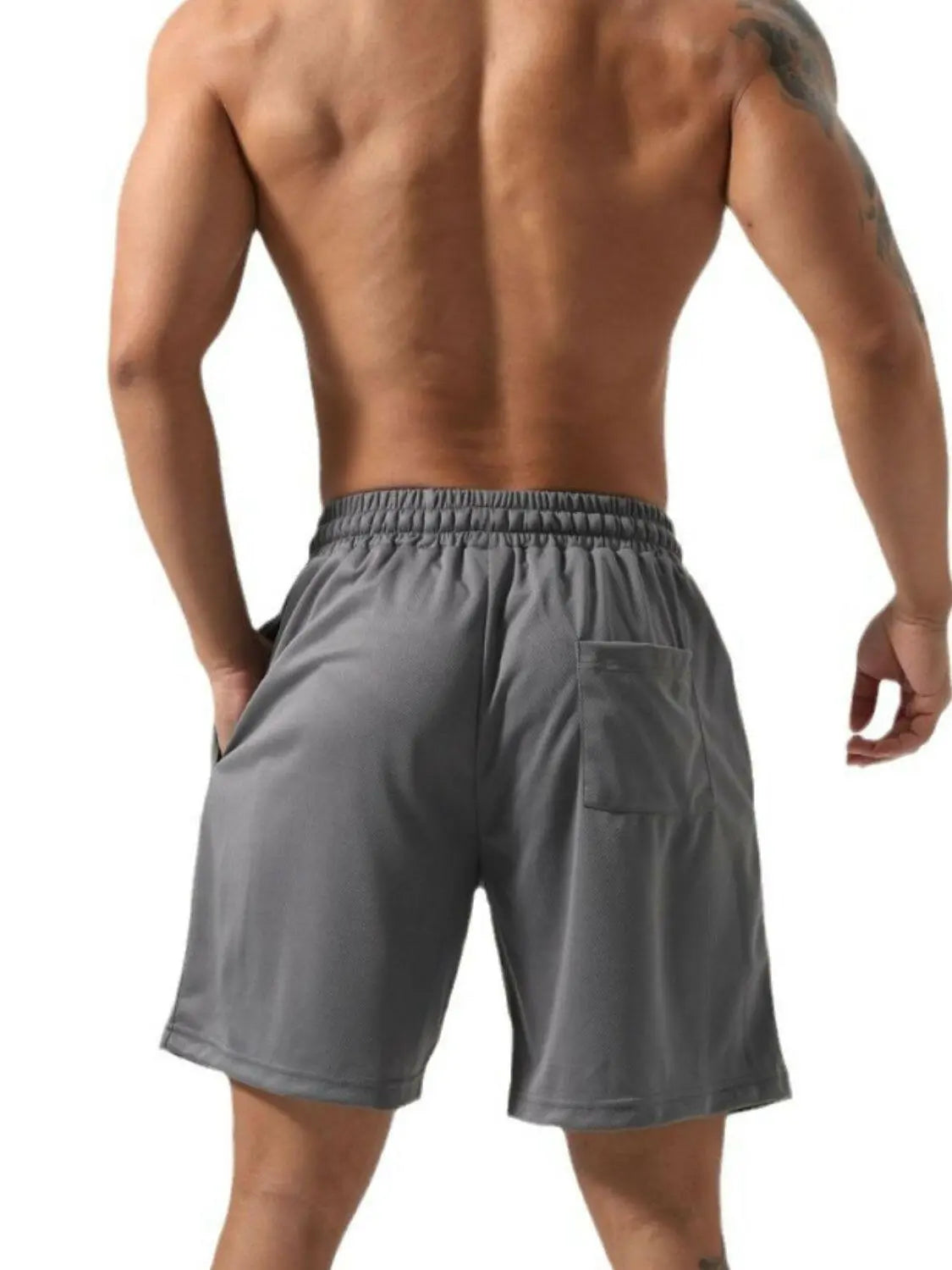Men's Plus Size Letter Drawstring Shorts.