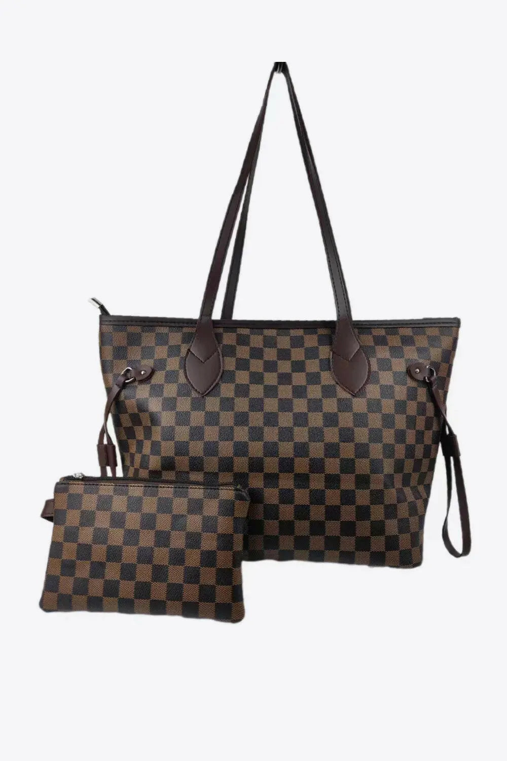Checkered PVC Two-Piece Bag Set.