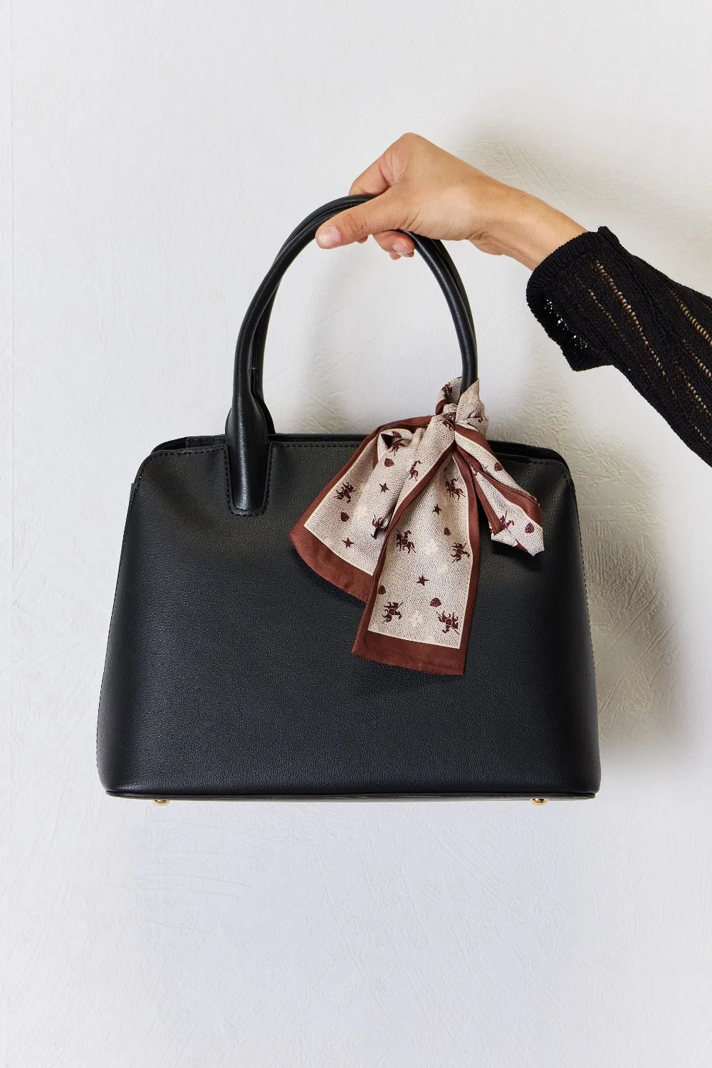 David Jones PU Leather Handbag - Premium handbags from Trendsi - Just $51.99! Shop now at Handbags Specialist Headquarter