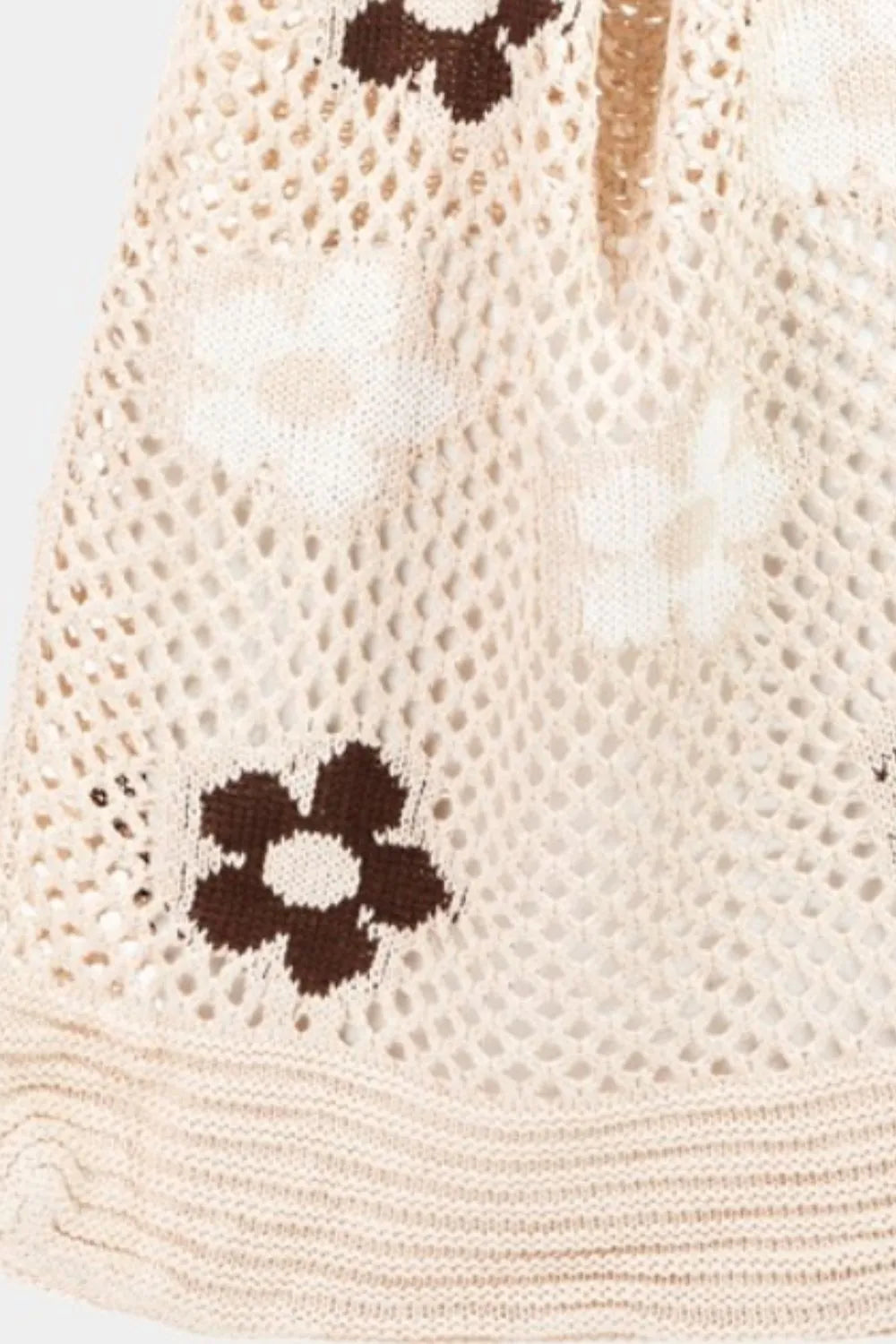 Fame Flower Pattern Knitted Tote Bag - Premium Tote Bag from Trendsi - Just $39.99! Shop now at Handbags Specialist Headquarter