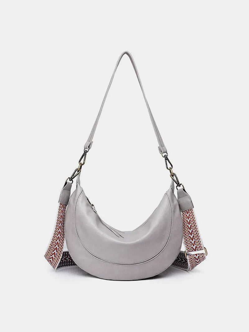 PU Leather Removable Strap Crossbody Bag - Premium Crossbody Bag from Trendsi - Just $47.99! Shop now at Handbags Specialist Headquarter