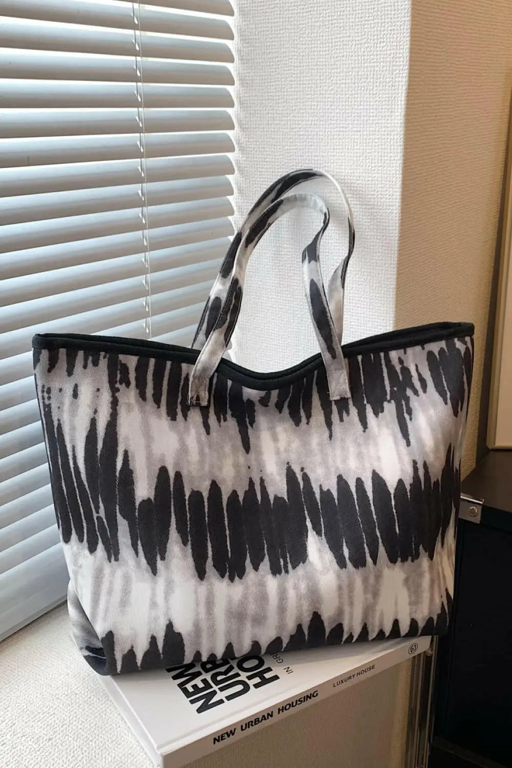 Printed PU Leather Tote Bag.