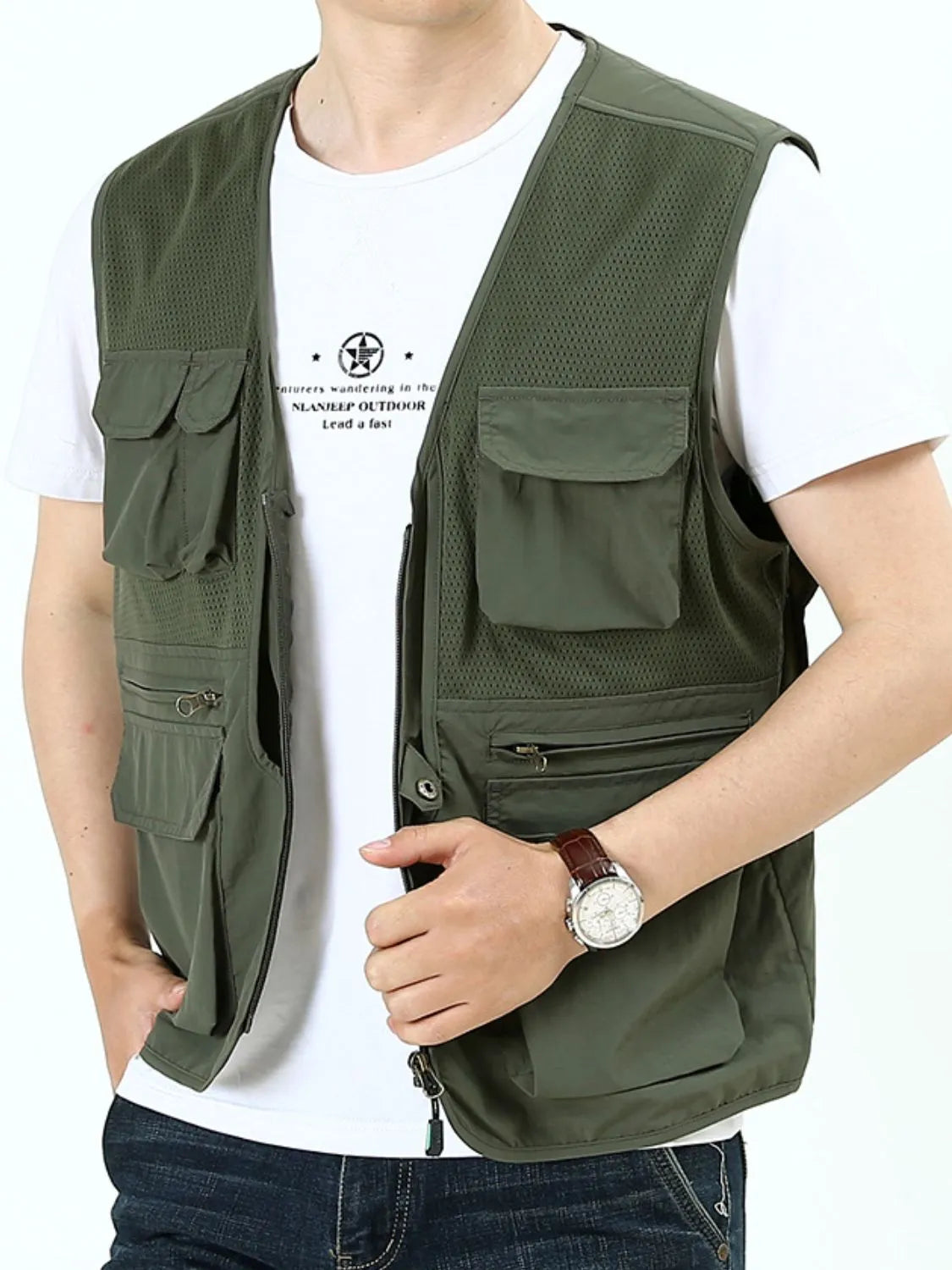 Men's Plus Size Zip Up Vest - Premium Men's Zip Up Vest from Trendsi - Just $89.34! Shop now at Handbags Specialist Headquarter