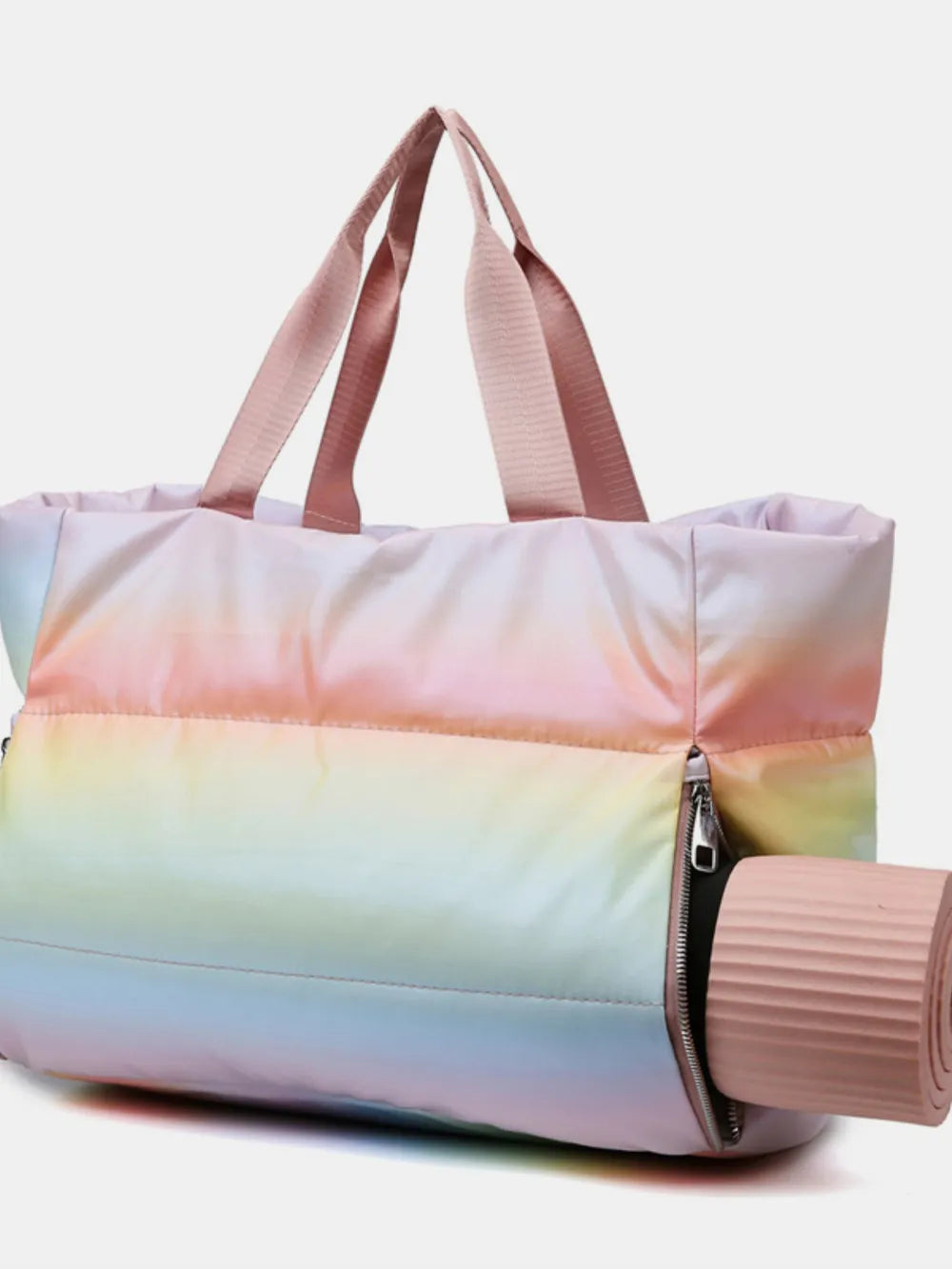 Gradient Quilted Travel Bag with Side Zippers - Premium travel-bag from Trendsi - Just $44.99! Shop now at Handbags Specialist Headquarter