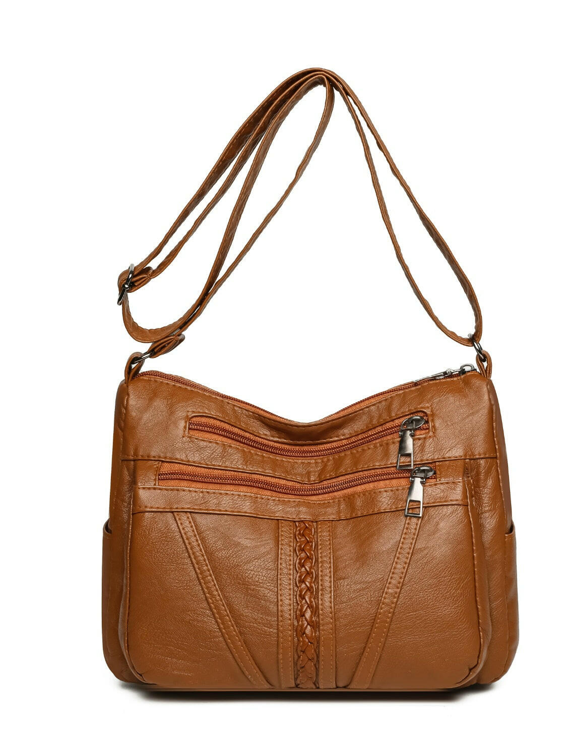 PU Leather Adjustable Strap Shoulder Bag.