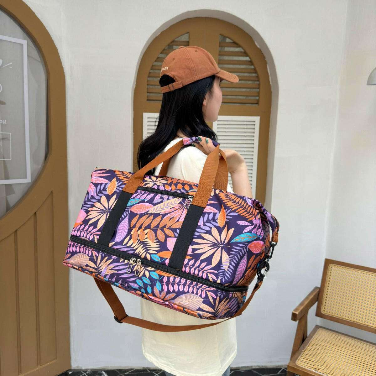 Canvas Printed Travel Bag - Premium Luggage Travel Bags from Trendsi - Just $38.99! Shop now at Handbags Specialist Headquarter