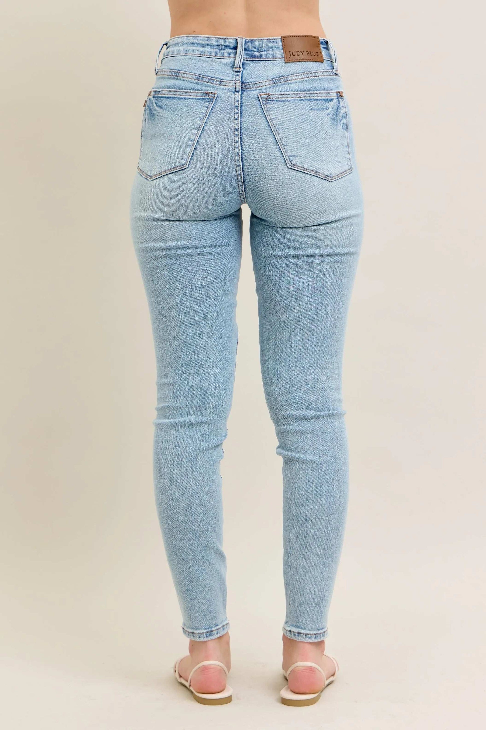 Judy Blue Full Size Mr Tummy Control Vintage Wash Skinny Jeans Plus Size - Premium Women / Jeans & Denim from Trendsi - Just $64.99! Shop now at Handbags Specialist Headquarter