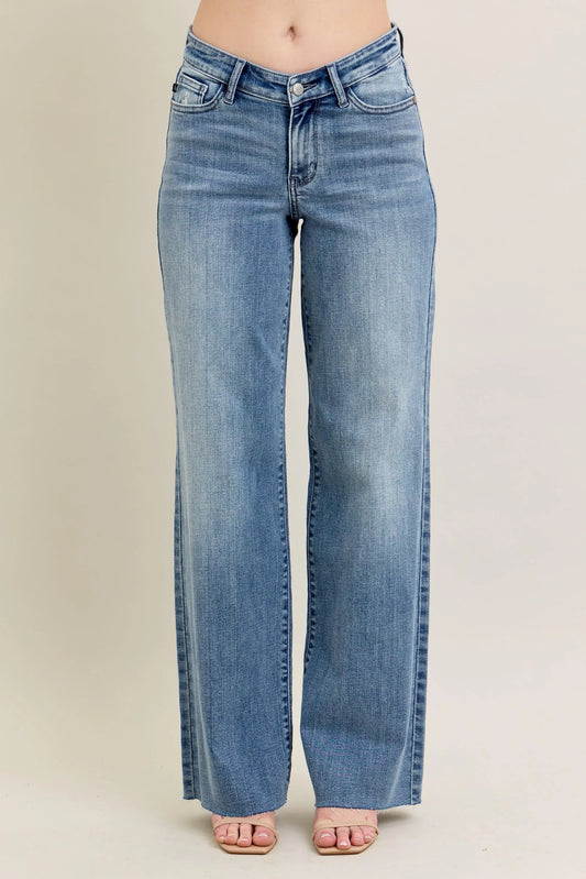Judy Blue Full Size V - Front Baggy Jeans Plus Size - Premium Women / Jeans & Denim from Trendsi - Just $72.99! Shop now at Handbags Specialist Headquarter