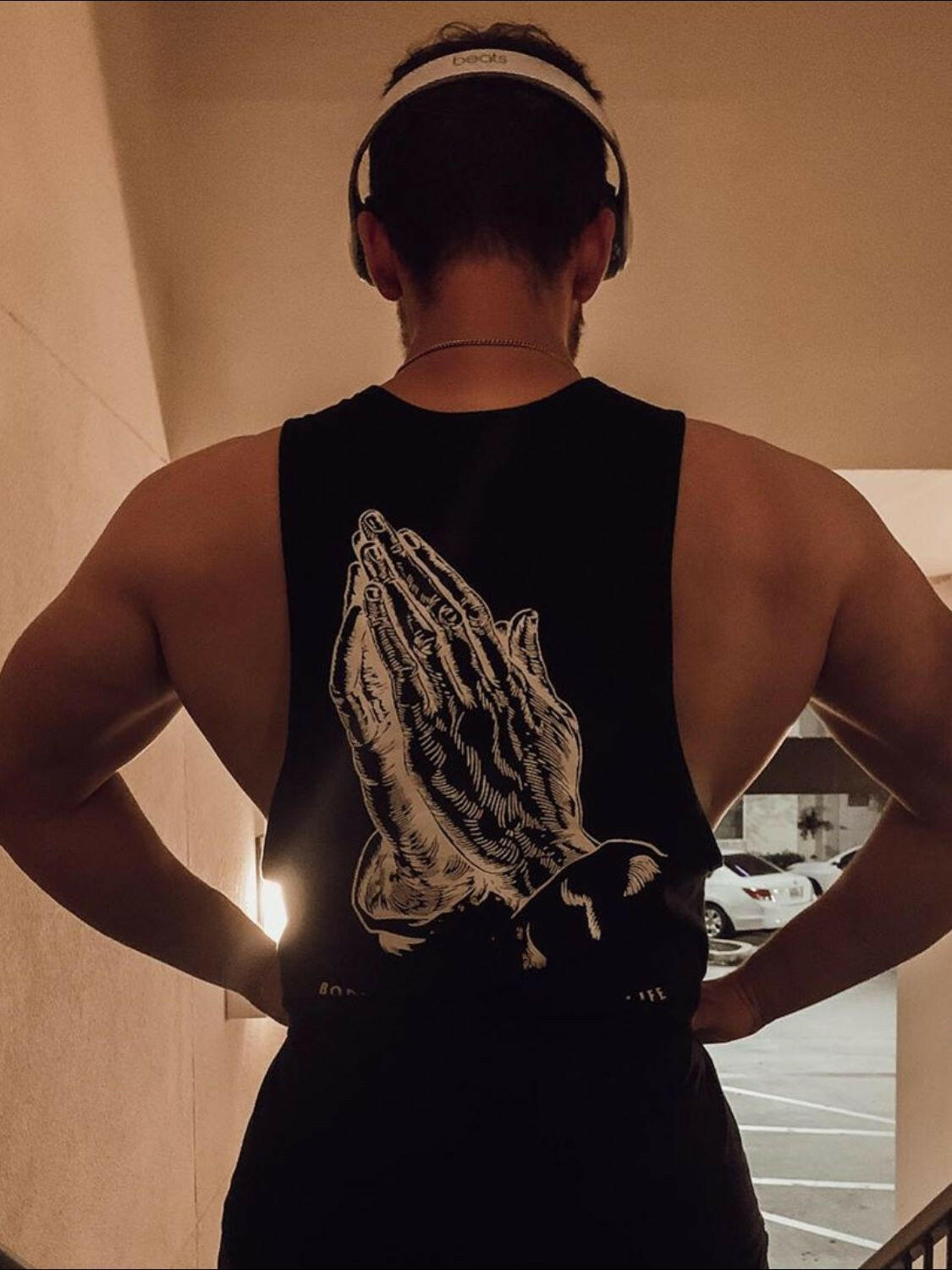 Men's Round Neck Graphic Tank.