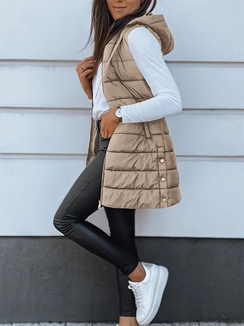 Plus Size Zip Up Hooded Vest Coat - Premium from Trendsi - Just $59.76! Shop now at Handbags Specialist Headquarter