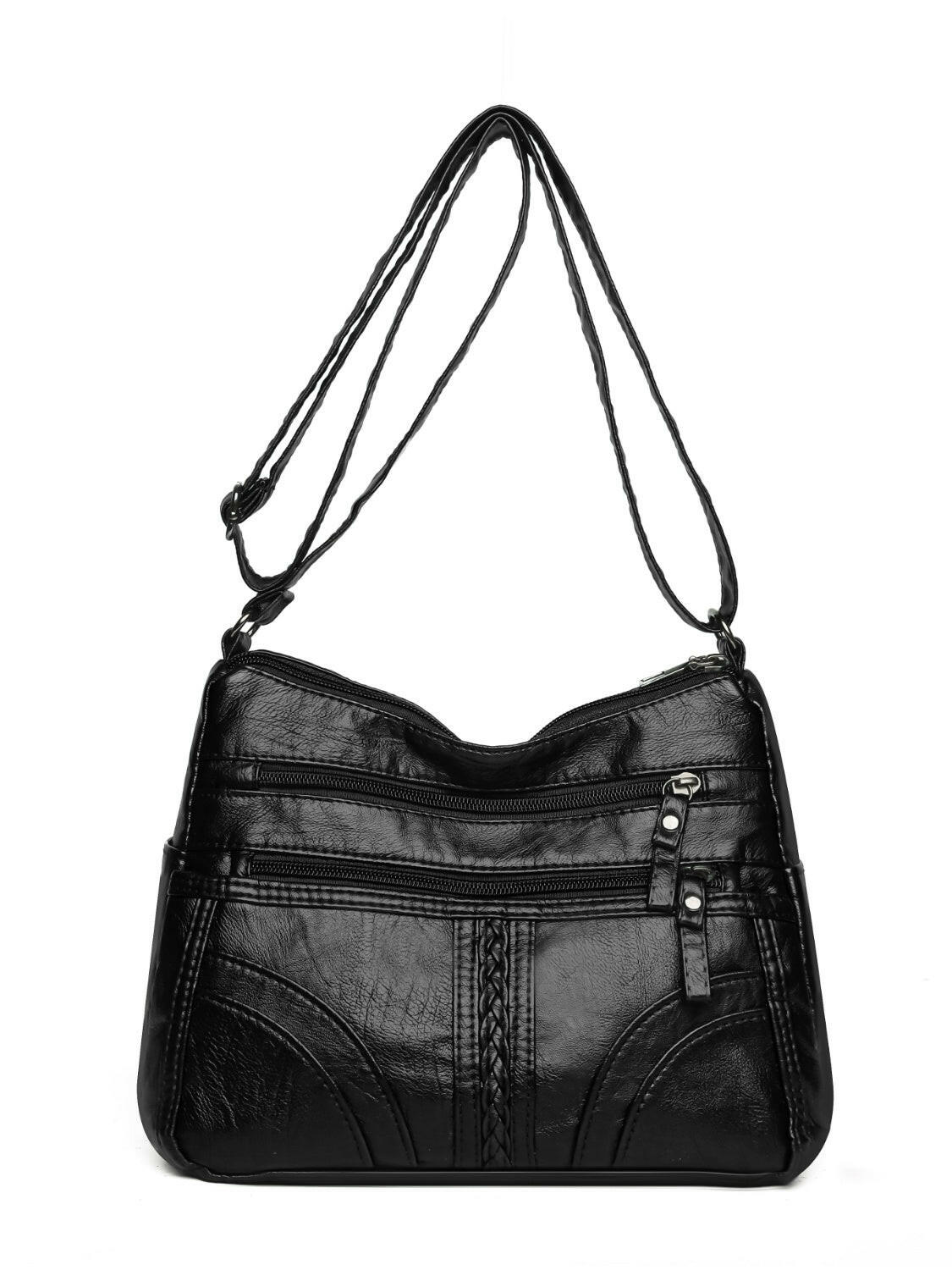 PU Leather Adjustable Strap Shoulder Bag.