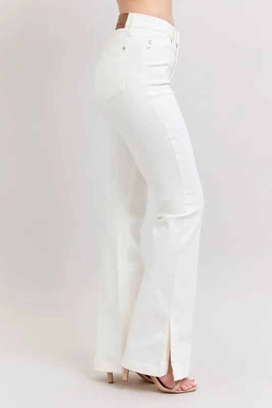 Judy Blue Full Size High Waist Side Slit Slim Bootcut Jeans Plus Size - Premium Women / Jeans & Denim from Trendsi - Just $60.99! Shop now at Handbags Specialist Headquarter