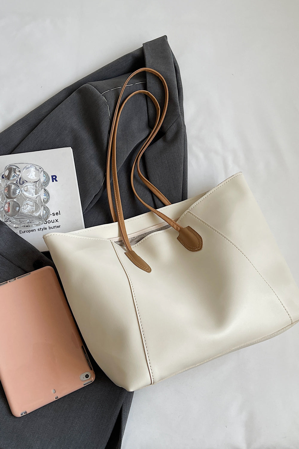 PU Leather Tote Bag - Premium Tote Bag from Trendsi - Just $30.99! Shop now at Handbags Specialist Headquarter